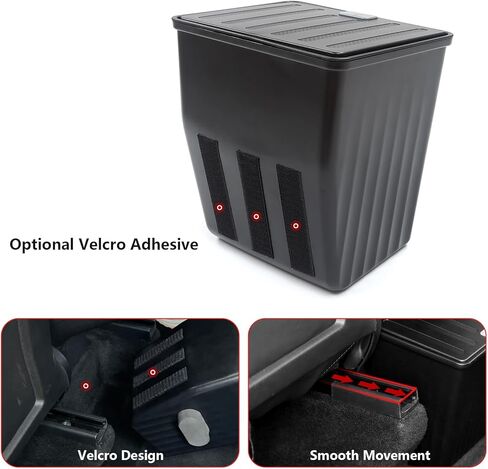 سلة المهملات الخلفية من BEEGROW لسيارة Tesla Model Y 2023 2022 2021، صندوق تخزين للمقعد الخلفي بسعة أكبر وتصميم غطاء يمكن فتحه، ملحقات داخلية من طراز Tesla Model Y in Kuwait