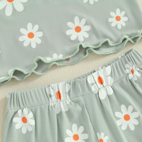 Blotona Baby Girl Floral Outfit Summer Short Sleeve T-Shirt and Shorts Set Toddler Girl Casual Clothes in Saudi Arabia