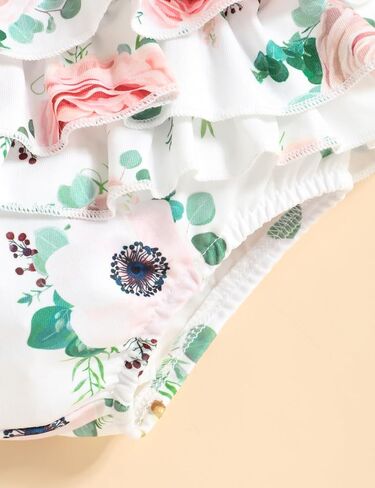 oklady Baby Girl Clothes Romper Top Floral Short with Headband Cute Summer Baby Girl Outfits 3Pcs Clothing Sets in Saudi Arabia