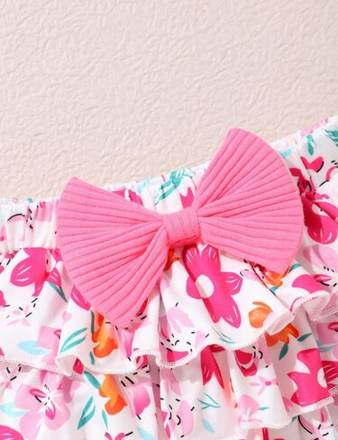 oklady Baby Girl Clothes Romper Top Floral Short with Headband Cute Summer Baby Girl Outfits 3Pcs Clothing Sets in Saudi Arabia