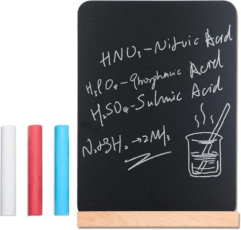 لوحة رسائل لافتة سبورة قابلة لإعادة الاستخدام من Fujinzhu - سبورة طباشير مقاس 11.7 بوصة × 8.3 بوصة، لوحة طباشير مزدوجة الجوانب للاستخدام الخشبي، لوحة سوداء سهلة المسح في اليوم الأول من المدرسة، لافتات سبورة صغيرة مع حامل in Kuwait