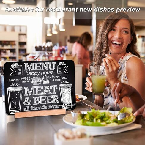 لوحة رسائل لافتة سبورة قابلة لإعادة الاستخدام من Fujinzhu - سبورة طباشير مقاس 11.7 بوصة × 8.3 بوصة، لوحة طباشير مزدوجة الجوانب للاستخدام الخشبي، لوحة سوداء سهلة المسح في اليوم الأول من المدرسة، لافتات سبورة صغيرة مع حامل in Kuwait