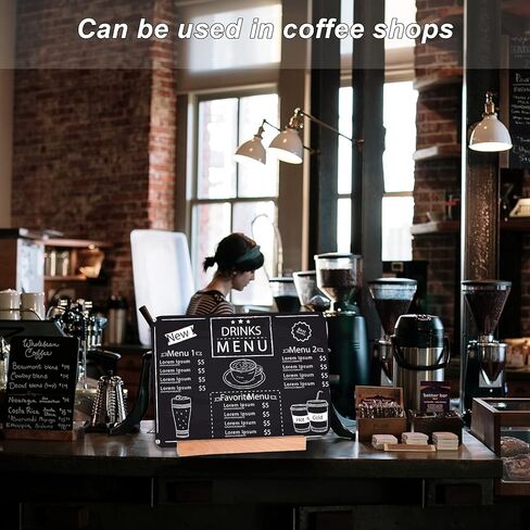 لوحة رسائل لافتة سبورة قابلة لإعادة الاستخدام من Fujinzhu - سبورة طباشير مقاس 11.7 بوصة × 8.3 بوصة، لوحة طباشير مزدوجة الجوانب للاستخدام الخشبي، لوحة سوداء سهلة المسح في اليوم الأول من المدرسة، لافتات سبورة صغيرة مع حامل in Kuwait