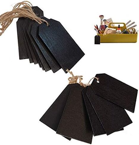 15 Pack Chalkboard Tags Hanging Mini Wooden Chalkboard Tags with String Twine for Baskets Storage Bins, Hanging Chalkboard Labels, Double Sided in Kuwait
