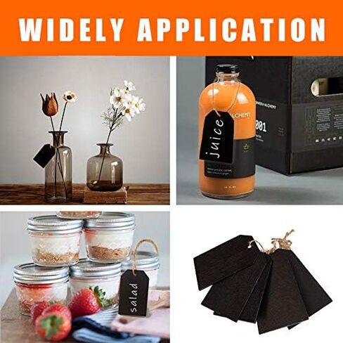 15 Pack Chalkboard Tags Hanging Mini Wooden Chalkboard Tags with String Twine for Baskets Storage Bins, Hanging Chalkboard Labels, Double Sided in Kuwait