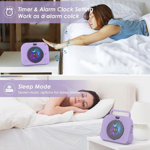 Gueray CD Player Bluetooth CD Player for Home with Speakers Dual Portable CD Players with Radio Timer Display Desktop Audio Boombox Support Sleep Music & Timer USB AUX TF Card Playback in Saudi Arabia