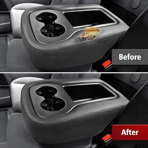 غطاء مسند ذراع لوحدة التحكم المركزية KBH لسيارة Chevy Tahoe، Suburban، Silverado، GMC Sierra، Yukon 1500 2500 3500 2007-2014، مقعد القفز، جلد مع قماش، غطاء مسند للذراع بتصميم سحاب، أسود in Kuwait