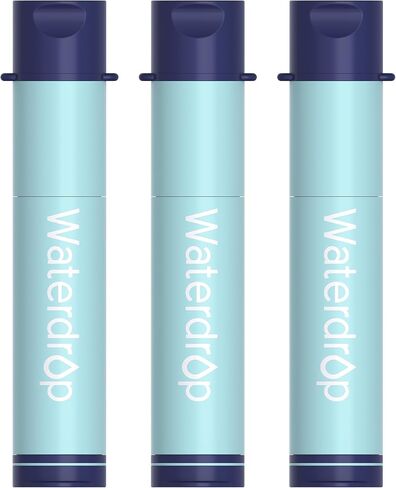 Waterdrop Water Filter Straw, Water Purifier Survival for Camping, Travel, Backpacking and Emergency Preparedness, Water Filtration System Survival, 3 Pack, Light Blue in Saudi Arabia