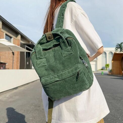 حقيبة ظهر Silcryal Minimalist Vintage Corduroy، حقيبة ظهر عصرية للهدايا (أوف وايت) in Saudi Arabia