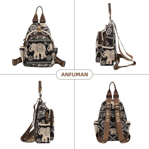 Small Backpacks Purse for Women Mini Waterproof Colorful Print Backpack Leisure Travel Bags Black Coconut in Saudi Arabia