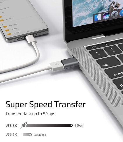 CASPERi Type C to USB 3.0 Adaptor 3 Pack, USB C to USB Adapter Type C OTG Convertor for MacBook Air Pro 2020 iMac iPad mini 6 Pro 2021 Dell XPS and more Type C Devices in Saudi Arabia