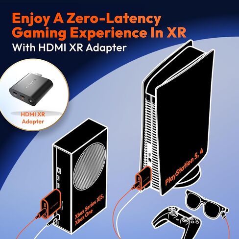 VITURE HDMI XR Adapter for iPhone 14 & Earlier Models, Enabling MultiScreen/Enhanced 3DoF/VR Videos, 2.8 Hours Battery Life, Charge While Playing, Direct Play on Playstation/Xbox/Gaming Consoles in Kuwait