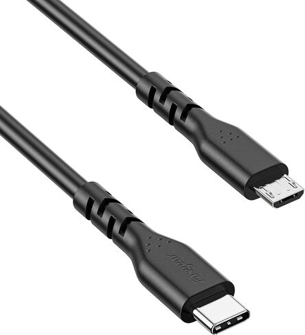 كابل Fasgear قصير USB C إلى Micro USB بطول 1 قدم/30 سم - حزمة واحدة من كابل USB 2.0 من النوع C إلى Micro USB يدعم مزامنة البيانات والشحن متوافق مع جهاز MacBook Pro|وحدة تحكم PS4/X-box|جهاز Android Phone OTG in Kuwait