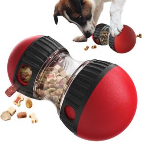 Interactive Dog Puzzle Toy - Mental Stimulation Rolling Treat Dispenser Ball & Slow Feeder Bowl Combo Set | Keeps Your Beloved Dog Focused & Busy | Large Adjustable Treat Dispenser (4.05x4.05x7.2 in) in Saudi Arabia
