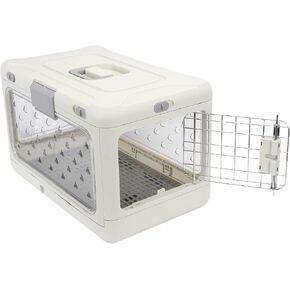 Pssopp Portable Cat Carrier Plastic Cat Crate, Portable Plastic Foldable Carrier Kennel Large Capacity for Airplane Travel Gifts in Saudi Arabia