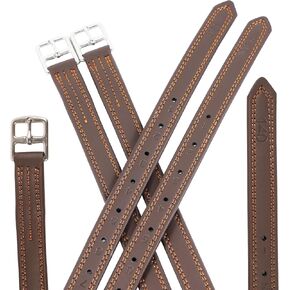 Stirrup Leathers for English Saddles, 2 Pack Equestrian Riding Stirrup Straps with Stainless Steel Buckle & Sturdy Nylon Core, Horse Riding Gear for Daily Riding/Schooling/Showing (Brown, 54) in Saudi Arabia