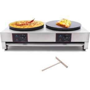 Electric Crepe Pancake Maker, 16 Inch Cast Iron Baking Pan Crepe Griddle Electric Crepe Machine Maker, Nonstick Commercial Crepe Maker, Temp. Range 122-572℉ for Crepes, Tortillas, Blintzes in Kuwait