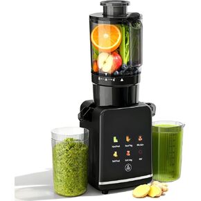 Cold Press Juicer Machine, 4.4" Wide Feed Chute, Slow Masticating Juicer for Whole Vegetables & Fruits, Easy to Clean & Assemble, Dishwasher Safe, High Juice Yield, Digital Color Control Panel in Kuwait