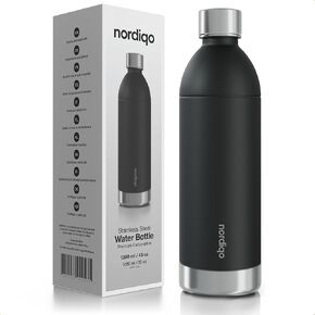 Premium 43 oz Stainless Steel Bottle - Compatible with Aarke Carbonator 3 | Dishwasher Safe | No Expiration Date | Leak Proof | BPA-Free | Extra thick single steel in Saudi Arabia