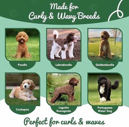 Dog Leave-in Detangler & Curl Cream | Mat-Reducing Conditioner for Curly Coats, Tangle-Free Dematting | Moisturizing No-Rinse Grooming for Doodle, Poodle, Goldendoodle | Natural Ingredients in Saudi Arabia