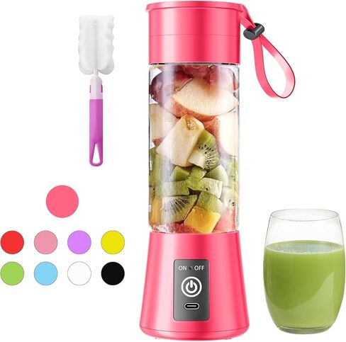 خلاط لاسلكي محمول بحجم شخصي - خلاط جديد مطور لعام 2025 للمخفوقات والعصائر مع كوب عصير خالٍ من BAP سعة 13 أونصة، قابل لإعادة الشحن عبر USB ومعصور حديثًا للنزهة/الرياضة/المكتب in Kuwait