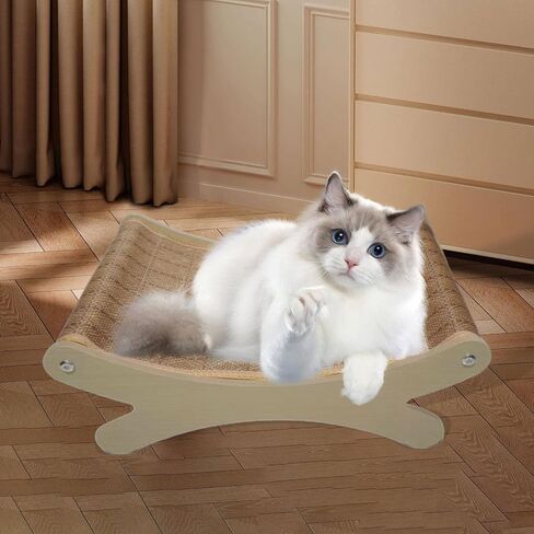 Raised Cat Sofa Bed Indoor Cats Lying Couch Kitten Scratching Bed Plush Lounger Furniture- Polyester in Saudi Arabia