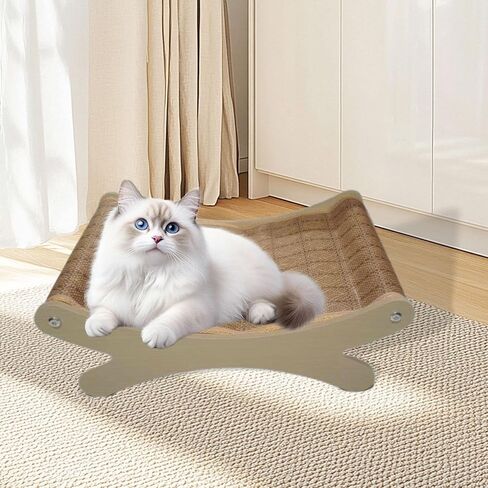 Raised Cat Sofa Bed Indoor Cats Lying Couch Kitten Scratching Bed Plush Lounger Furniture- Polyester in Saudi Arabia