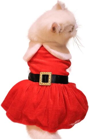 Dog Christmas Dress,Christmas Clothes for Small Dogs Girl Puppy Cat in Kuwait