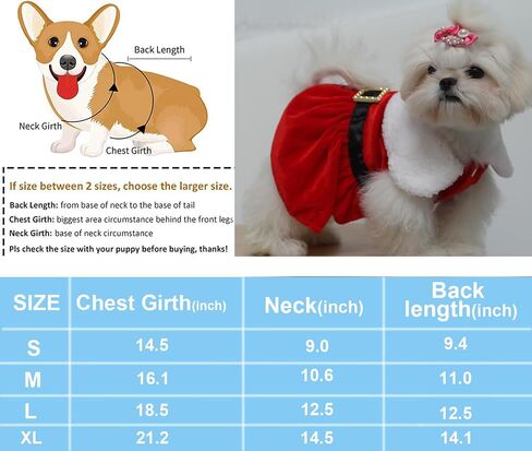 Dog Christmas Dress,Christmas Clothes for Small Dogs Girl Puppy Cat in Kuwait