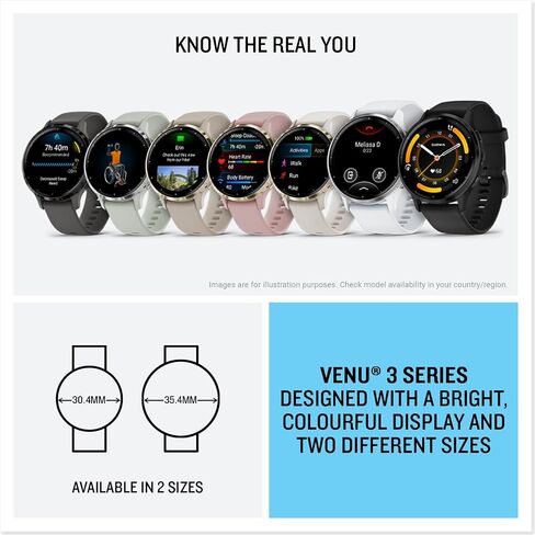 Garmin Venu 3S Soft Gold Gold Stainless Steel Bezel 1.2 بوصة AMOLED شاشة تعمل باللمس مراقبة ذكية مع علبة عاجية 41 ملم وفرقة السيليكون (متجددة) in Saudi Arabia