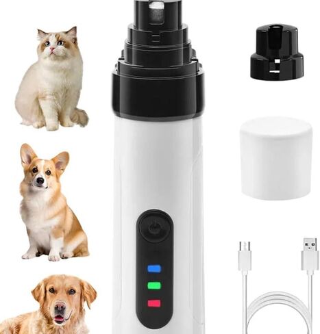 Silent Groom Pro، مطحنة أظافر Silent Groom Pro، 2025 أداة تشذيب أظافر الحيوانات الأليفة القابلة لإعادة الشحن عبر USB كتم الصوت، أداة تشذيب تجميل مخلب الحيوانات الأليفة، مجهزة بسرعتين، 3 منافذ، وبطارية طويلة، تشذيب مخالب آمنة في المنزل in Kuwait