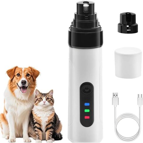 Silent Groom Pro، مطحنة أظافر Silent Groom Pro، 2025 أداة تشذيب أظافر الحيوانات الأليفة القابلة لإعادة الشحن عبر USB كتم الصوت، أداة تشذيب تجميل مخلب الحيوانات الأليفة، مجهزة بسرعتين، 3 منافذ، وبطارية طويلة، تشذيب مخالب آمنة في المنزل in Kuwait