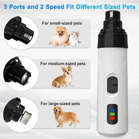 Silent Groom Pro، مطحنة أظافر Silent Groom Pro، 2025 أداة تشذيب أظافر الحيوانات الأليفة القابلة لإعادة الشحن عبر USB كتم الصوت، أداة تشذيب تجميل مخلب الحيوانات الأليفة، مجهزة بسرعتين، 3 منافذ، وبطارية طويلة، تشذيب مخالب آمنة في المنزل in Kuwait