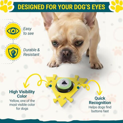 Dog Buttons for Communication with Mat (6 Pieces) - 6 Recordable Dog Talking Buttons - Teach Your Dog to Talk - Smart Dog Training Starter Set - Ideal Gift for Your Lovely Dog in Kuwait