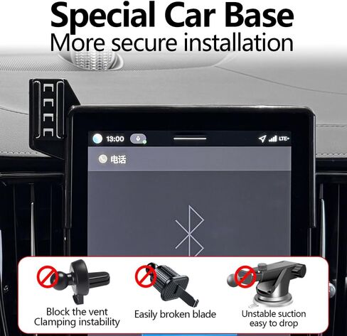 LUNQIN Car Phone Holder Mount for Volvo XC60 2018 2019 2020 2021 2022 2023 Auto Accessories Interior Decoration Mobile Cell Smartphone Bracket in Kuwait