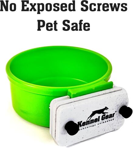 Dog Crate Water Bowl No Spill, 20oz Food-Grade Polypropylene Feeder, Secure Crate Mount with Covered Parts, Travel-Ready & Easy to Clean (Grey) in Saudi Arabia