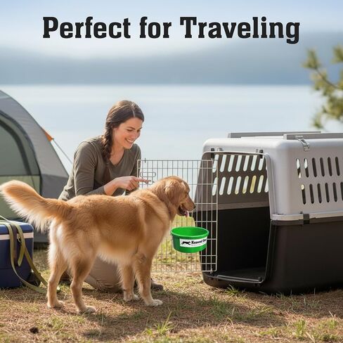 Dog Crate Water Bowl No Spill, 20oz Food-Grade Polypropylene Feeder, Secure Crate Mount with Covered Parts, Travel-Ready & Easy to Clean (Grey) in Saudi Arabia