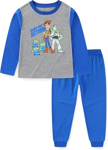 Disney Toy Story Boys’ Buzz Lightyear, Woody and Aliens Long Sleeve Shirt and Jogger for Toddler and Little Boys in Kuwait