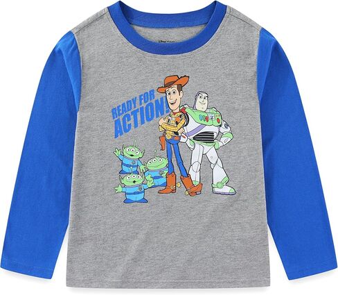 Disney Toy Story Boys’ Buzz Lightyear, Woody and Aliens Long Sleeve Shirt and Jogger for Toddler and Little Boys in Kuwait