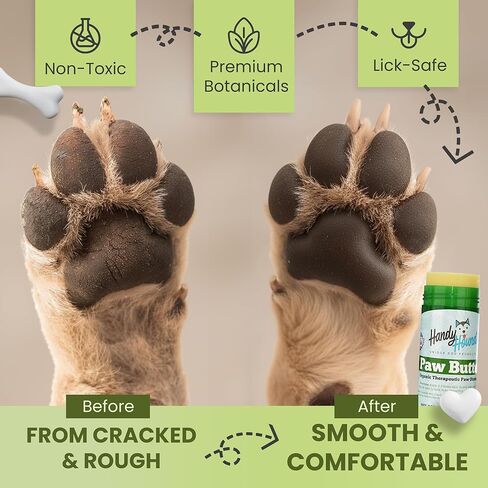 Handy Hound Dog Paw Balm - Paw Butter – Ultimate Dog Paw Protector & Dry Skin Treatment - Nourishing Paw, Nose & Dry Skin Soother - Lick-Safe Paw Balm Dogs Trust - Made in The USA (1 oz) in Kuwait
