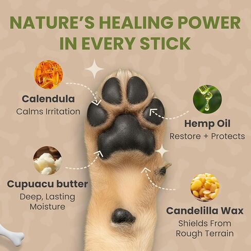 Handy Hound Dog Paw Balm - Paw Butter – Ultimate Dog Paw Protector & Dry Skin Treatment - Nourishing Paw, Nose & Dry Skin Soother - Lick-Safe Paw Balm Dogs Trust - Made in The USA (1 oz) in Kuwait