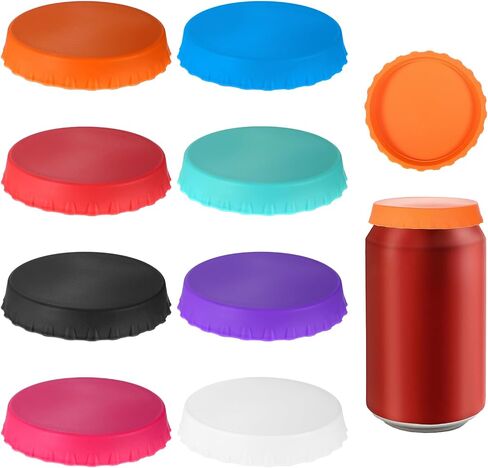 8 PCS Soda Can Covers, Reusable Pop Sodas Cans Lid, 8 Colors Silicone Soda Can Lids for Beer Coke Juice Standard Sodas Cans in Saudi Arabia