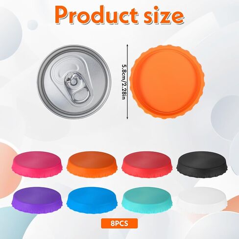 8 PCS Soda Can Covers, Reusable Pop Sodas Cans Lid, 8 Colors Silicone Soda Can Lids for Beer Coke Juice Standard Sodas Cans in Saudi Arabia
