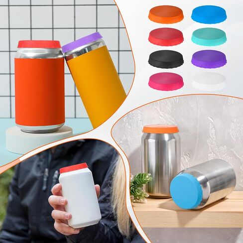 8 PCS Soda Can Covers, Reusable Pop Sodas Cans Lid, 8 Colors Silicone Soda Can Lids for Beer Coke Juice Standard Sodas Cans in Saudi Arabia