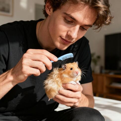 Bunny Grooming Brush - Small Animal Hair Grooming Tool - Hamster Cleaning Supplies | for Tiny Pet Ferret Indoor Home Coat Sensitive Skin Daily Care in Saudi Arabia