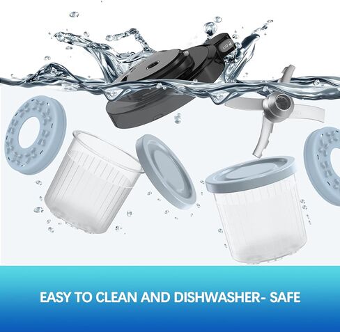 لمكاييل وأغطية نينجا كريمي - 4 عبوات، 16 أونصة متوافقة مع صانعات الآيس كريم من سلسلة NC299AMZ وNC300s، أكواب إضافية بديلة لحاويات نينجا الكريمية محكمة الغلق ومضادة للانزلاق وآمنة للاستخدام في غسالة الأطباق in Kuwait