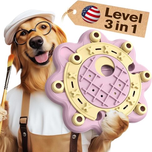KADTC U.S. Brand & Design - 3 Levels of Challenge Dog Puzzle Toy Christmas & New Year Gift Pink Toys for Small/Medium/Large Dogs Treat Puzzles Food Slow Feeder Puppy Brain Mental Stimulation Games in Saudi Arabia