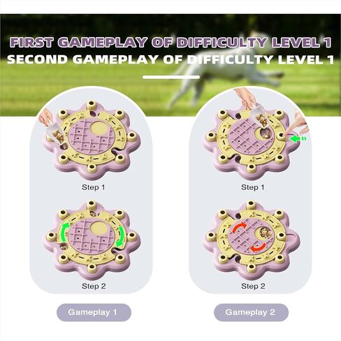 KADTC U.S. Brand & Design - 3 Levels of Challenge Dog Puzzle Toy Christmas & New Year Gift Pink Toys for Small/Medium/Large Dogs Treat Puzzles Food Slow Feeder Puppy Brain Mental Stimulation Games in Saudi Arabia