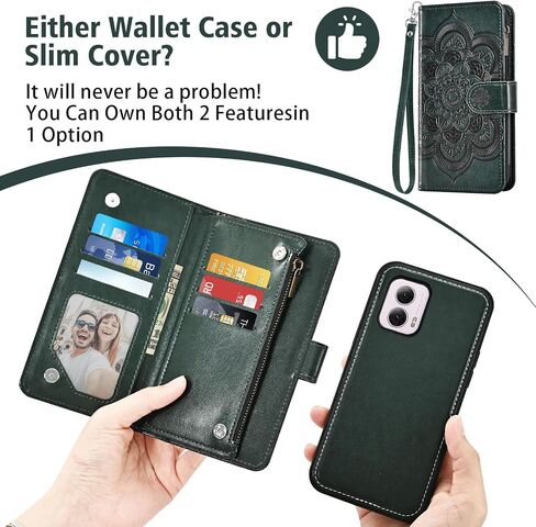 ASUWISH PHONE CASE لـ MOTEROLA MOTO G POWER 5G 2024 SHIPPER WALLET غطاء خلايا مغناطيسي قابلة للفصل مع حامي الشاشة الزجاجية المقسّن in Kuwait
