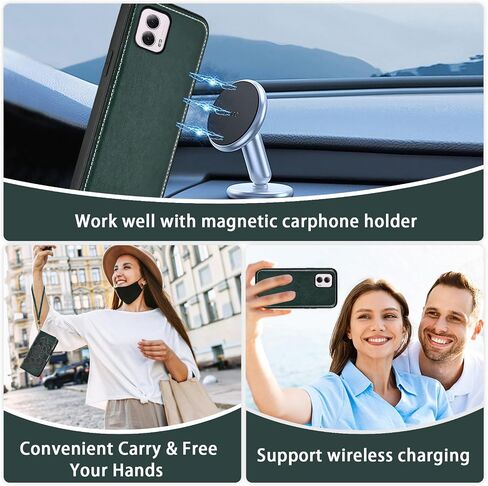 ASUWISH PHONE CASE لـ MOTEROLA MOTO G POWER 5G 2024 SHIPPER WALLET غطاء خلايا مغناطيسي قابلة للفصل مع حامي الشاشة الزجاجية المقسّن in Kuwait